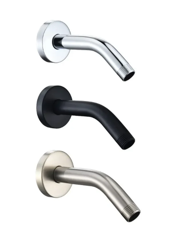 8" Shower Arm in chrome, brushed nickel and matte black. Made from stainless steel