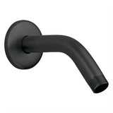 8" matte black shower arm made from stainless steel